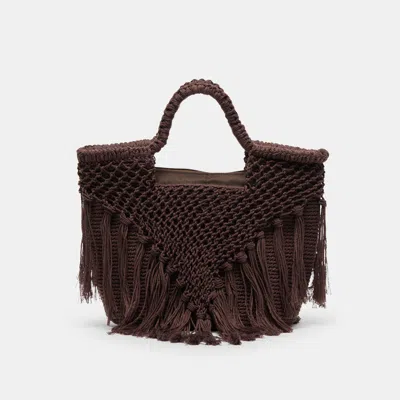 Dolce Vita Birch Handbag In Chocolate Crochet By