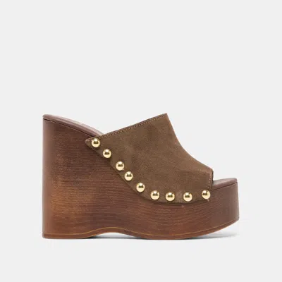 Dolce Vita Birk Wedges In Dark Brown Suede Size 10 By