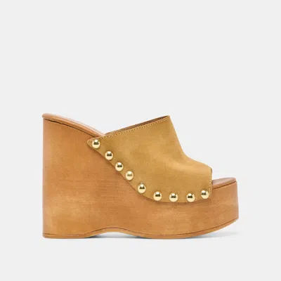 Dolce Vita Birk Wedges In Tan Suede Size 10 By  In Brown