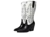 Dolce Vita Blanch Boots Womens M Black White Leather Western Cowgirl Jobb604 In Black