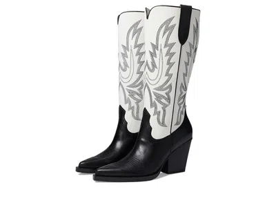 Dolce Vita Blanch Boots Womens M Black White Leather Western Cowgirl Jobb604