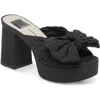 Dolce Vita Blare Womens Bow Manmade Platform Heels In Onyx Satin