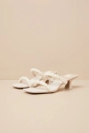Dolce Vita Boni Vanilla Pearl High Heel Slide Sandals In White