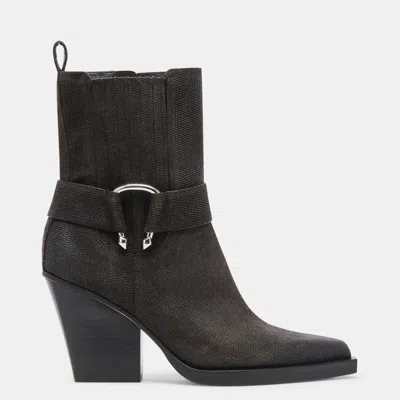 Dolce Vita Bounty Boots Onyx Embossed Suede In Grey