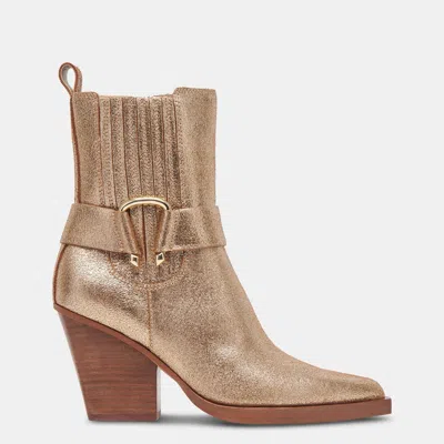 Dolce Vita Bounty Boots Rose Gold Distressed Leather In Multi