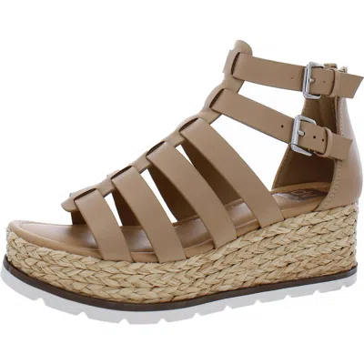 Dolce Vita Breva Womens Strappy Manmade Wedge Heels In Neutral
