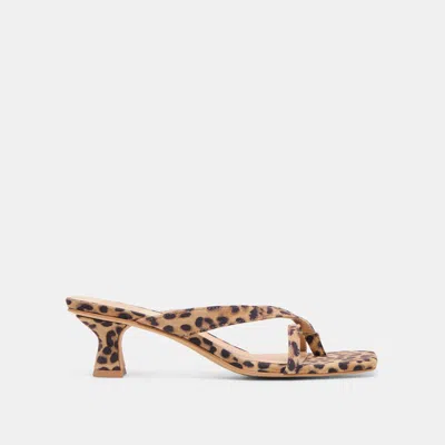 Dolce Vita Brevel Heels Dk Leopard Printed Suede In Multi