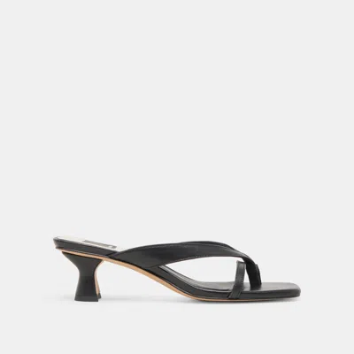 Dolce Vita Brevel Wide Heels Onyx Leather In Black