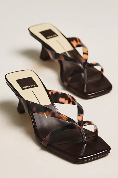 Dolce Vita Brevel Jelly Flip-flop Heeled Sandals In Brown