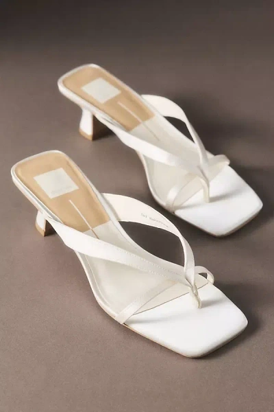 Dolce Vita Brevel Satin Strappy Heeled Sandals In White