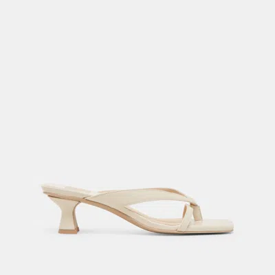 Dolce Vita Brevel Wide Heels Off White Leather