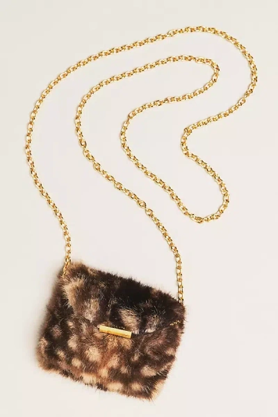 Dolce Vita Brindi Mini Faux Fur Wallet Bag In Brown