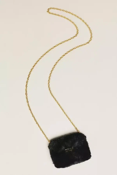 Dolce Vita Brindi Mini Furry Wallet Bag In Black
