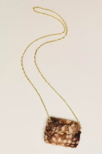 Dolce Vita Brindi Mini Furry Wallet Bag In Brown