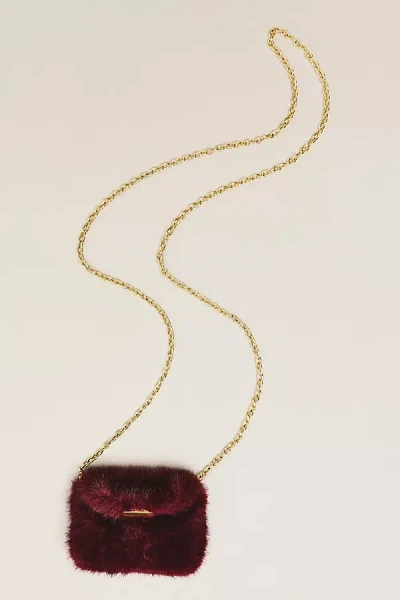 Dolce Vita Brindi Mini Furry Wallet Bag In Red