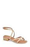 Dolce Vita Brinn Ankle Strap Sandal In Light Natural Raffia