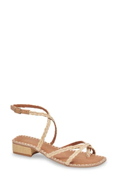 Dolce Vita Brinn Ankle Strap Sandal In Light Natural Raffia