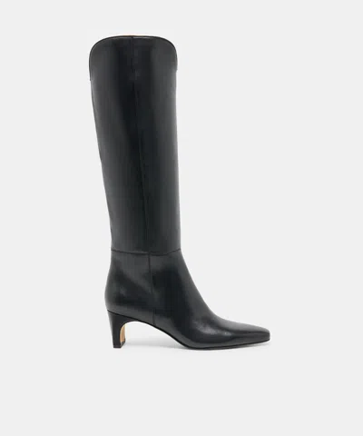 Dolce Vita Brion Boots In Black Leather Size 5 By