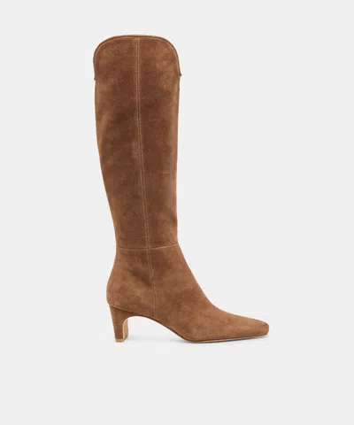 Dolce Vita Brion Narrow Calf Boots In Cocoa Suede Size 10nc By