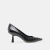Dolce Vita Briona Heels Noir Croco Embossed Leather In Black
