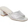 Dolce Vita Briton Deco Block Heel Sandal In Silver Metallic Woven