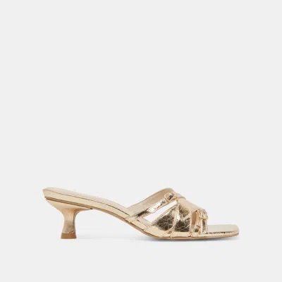 Dolce Vita Bryant Heels Gold Distressed Leather