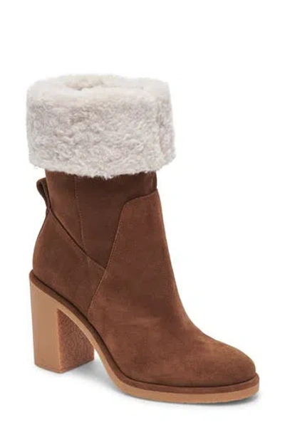 Dolce Vita Caddie Faux Shearling Lined Plush Boot In Brown