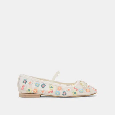 Dolce Vita Cadel Floral Ballet Flats Ivory Floral Mesh