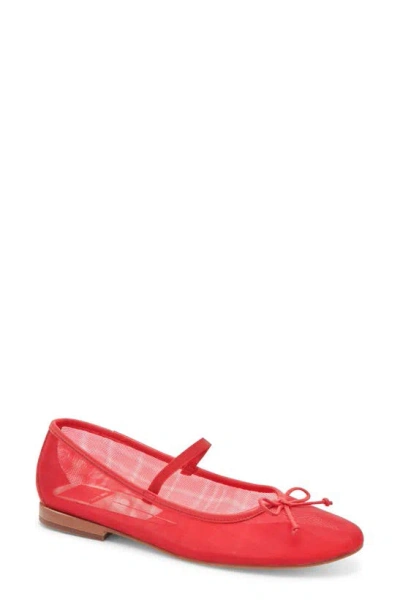 Dolce Vita Cadel Mary Jane Flat In Red Mesh