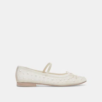 Dolce Vita Cadel Pearl Ballet Flats Ivory Mesh