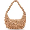 Dolce Vita Caicos Beaded Raffia Shoulder Bag In Brown