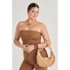Dolce Vita Caicos Beaded Raffia Shoulder Bag In Natural