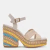 Dolce Vita Cale Woven Raffia Platform Sandal In Multi