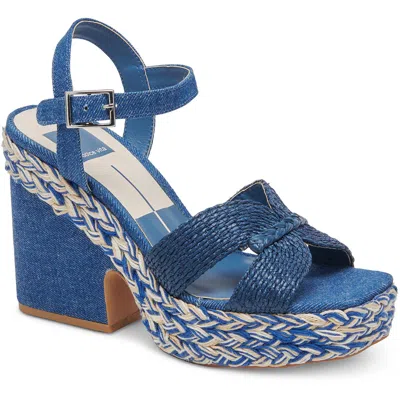 Dolce Vita Cale Womens Adjustable Platform Sandals In Blue