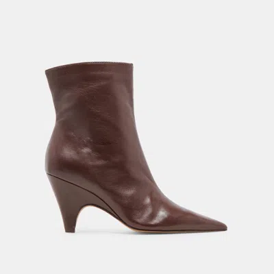 Dolce Vita Calico Booties Mahogany Leather In Brown