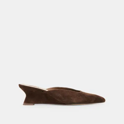 Dolce Vita Camy Mules In Dark Brown Suede Size 12 By