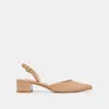 Dolce Vita Carel Heels Lt Tan Crinkle Patent Leather In Multi