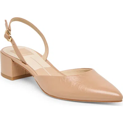 Dolce Vita Carel Pointed Toe Slingback Pump In Neutral