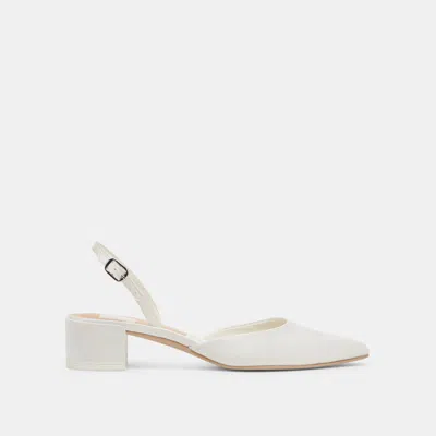 Dolce Vita Carel Wide Heels In White Size 9.5w By
