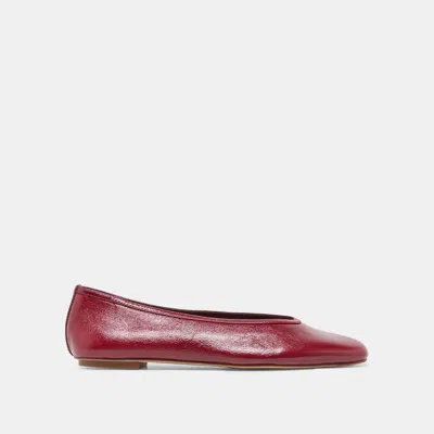 Dolce Vita Caret Ballet Flats In Garnet Leather Size 13 By  In Red