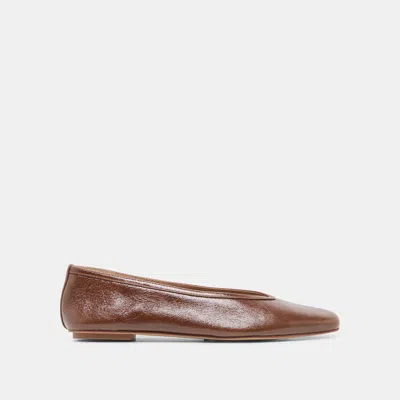 Dolce Vita Caret Ballet Flats In Russet Leather Size 12 By  In Brown