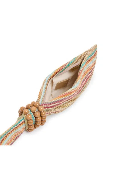 Dolce Vita Carey Woven Raffia Clutch In Brown Multi