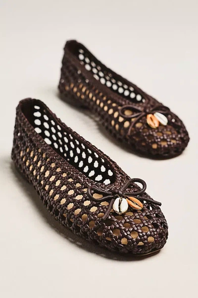 Dolce Vita Cason Charm Woven Ballet Flats In Brown