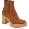 Dolce Vita Caster H2o Camel Brown Suede Platform Ankle High Heel Boots In Multi