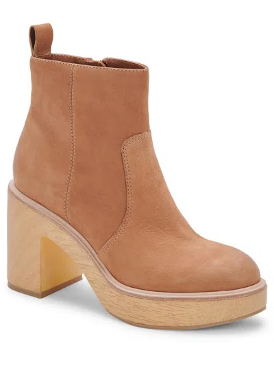 Dolce Vita Cecile Womens Block Heel Chelsea Boots In Brown