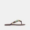 Dolce Vita Cely Sandals Dk Brown Leather In Animal Print