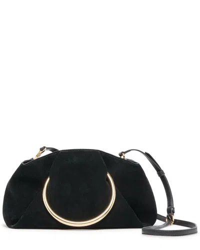 Dolce Vita Channing Suede Pleated O-ring Bag In Black
