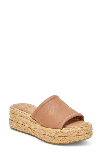 Dolce Vita Chavi Platform Slide Sandal In Honey Leather