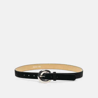Dolce Vita Chunky Curved Buckle Belt In Black Size Medium/large By