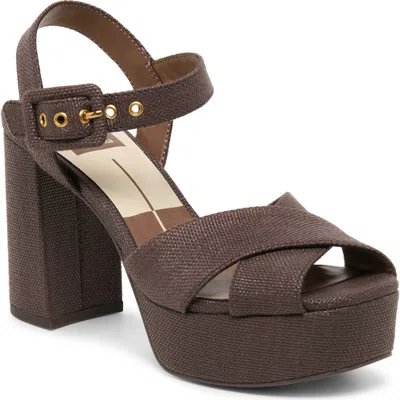 Dolce Vita Ciara Platform Ankle Strap Sandal In Brown